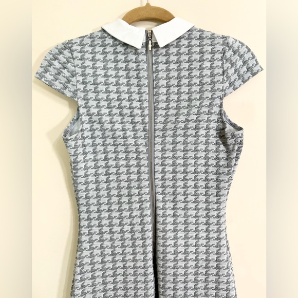 VENUS Women's Collared Cap Sleeve Houndstooth Bodycon Office Siren Dress Size 4‎ - Picture 5 of 13